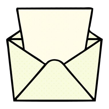 çizgi roman tarzı ilginç çizgi film mektup ve zarf