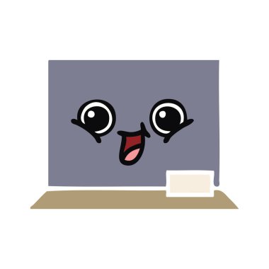 düz renk retro karikatür kara tahta