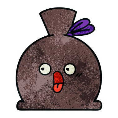 Retro grunge doku karikatür çuval