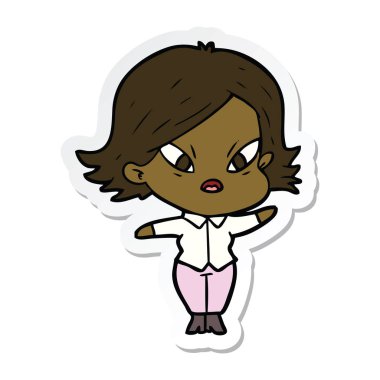 etiket bir karikatür kadın vurguladı