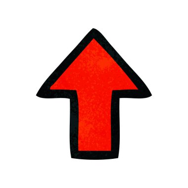 Retro grunge doku karikatür bir işaretçi ok