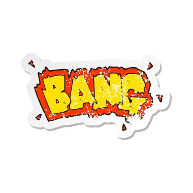 bir çizgi film patlama Retro sıkıntılı etiket