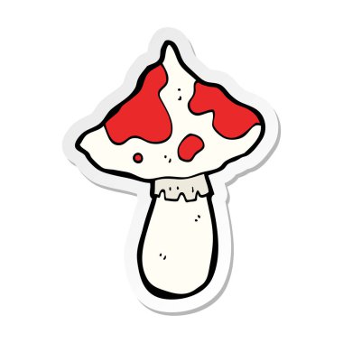 bir çizgi film mantarı etiket