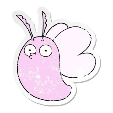 komik karikatür kelebek sıkıntılı etiket