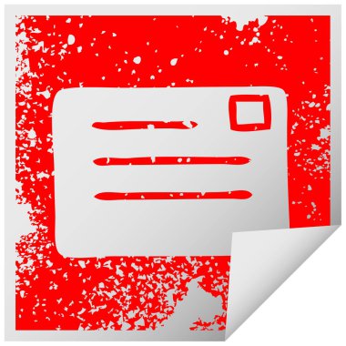 sıkıntılı kare etiketi simgesi mektup peeling