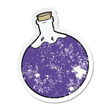 Cadılar Bayramı iksir karikatür sıkıntılı etiket