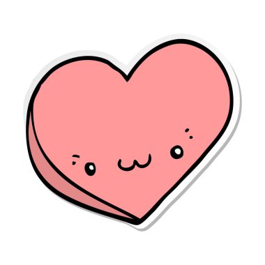 bir karikatür sıkıntılı etiket seviyorum kalp yüzle