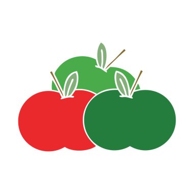 düz renk retro karikatür bir elma