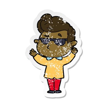 bir çizgi film serin adam sıkıntılı etiket