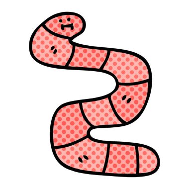 ilginç çizgi roman tarzı çizgi film solucan