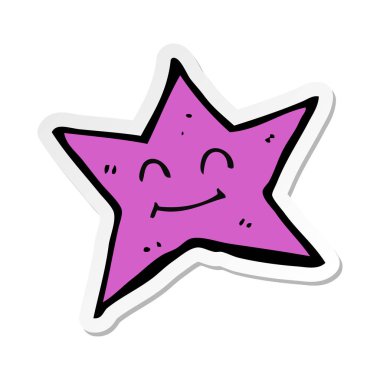 etiket bir çizgi film yıldız karakteri