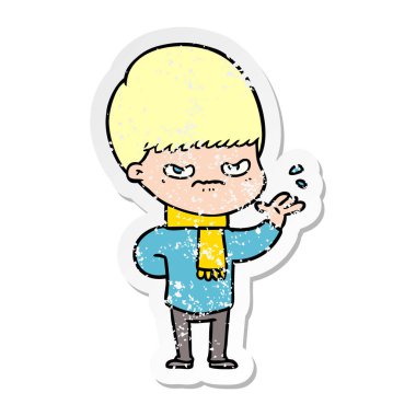 bir rahatsız çizgi film çocuk sıkıntılı etiket