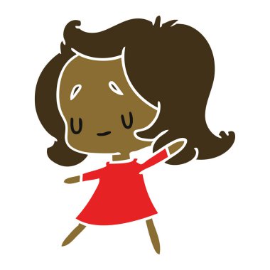 bir şirin kawaii kız çizgi film gösterimi