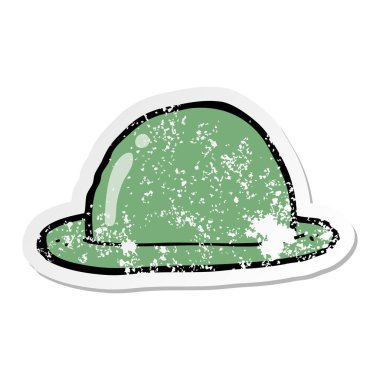 bir çizgi film melon şapka sıkıntılı etiket