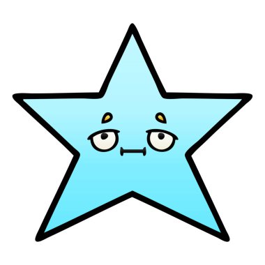 Degrade gölgeli çizgi film yıldız balık