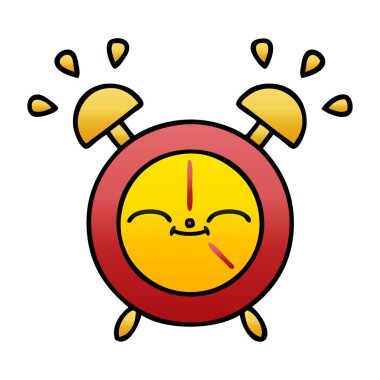 Degrade gölgeli karikatür çalar saat