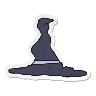 etiket bir karikatür witchs şapka