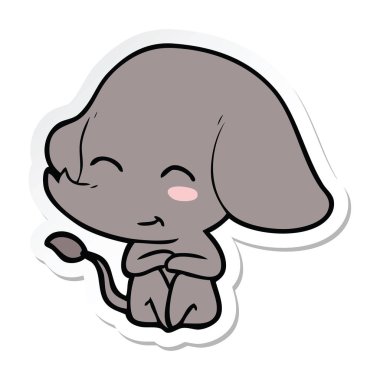 etiket sevimli çizgi fil