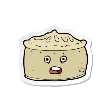 etiket yüzü olan bir çizgi film pastası