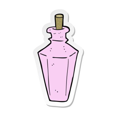 bir çizgi film parfüm parfüm şişe etiket