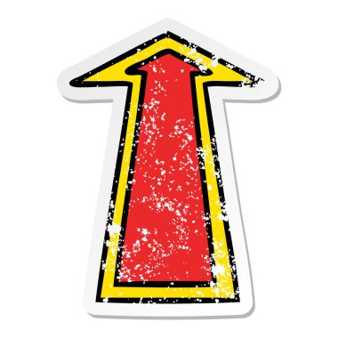 ilginç bir el sıkıntılı etiket çizilmiş karikatür oku