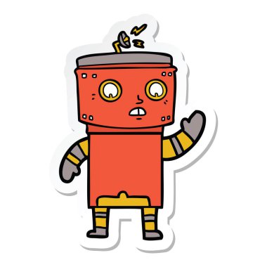 bir çizgi film robot Sticker