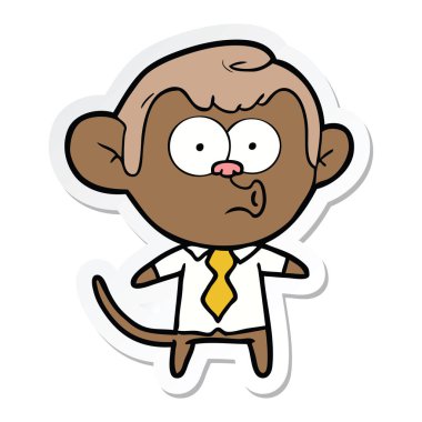 etiket bir çizgi film office maymun