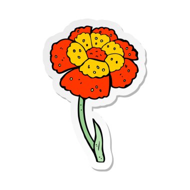 etiket bir karikatür çiçek