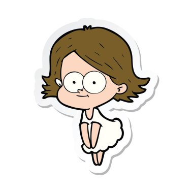 bir mutlu çizgi film kız etiketi