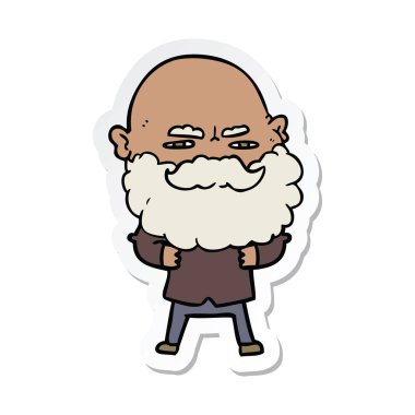 etiket sakal çatık ile bir çizgi film adamın