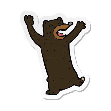 etiket bir çizgi film siyah ayı