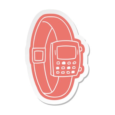 çizgi film etiketi bir retro saatinin