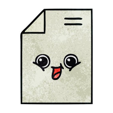 bir yaprak kağıda Retro grunge doku karikatür 