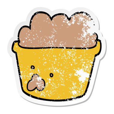 toprak bir karikatür bitki pot sıkıntılı etiket