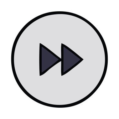 Hızlı ileri bir düğmeye sevimli çizgi