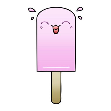 Degrade ilginç çizgi film Buz lolly gölgeli