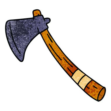 dokulu karikatür doodle Bahçe bir balta