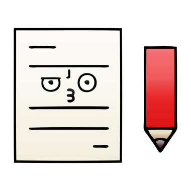 Degrade gölgeli karikatür test kağıt