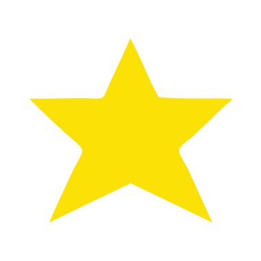 düz renk retro karikatür altın bir yıldız