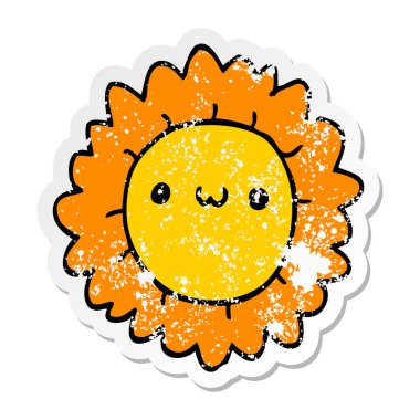 bir çizgi film çiçek sıkıntılı etiket