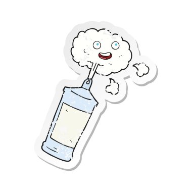 püskürtme bir karikatür Retro sıkıntılı etiket krem şanti