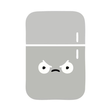 bir buzdolabı dondurucu düz renk retro karikatür