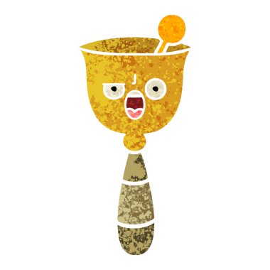 okul zili, Retro illüstrasyon stil çizgi film