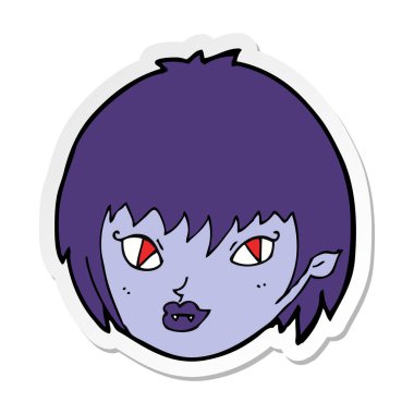 etiket bir karikatür vampir kız yüz