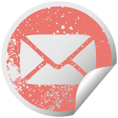 sıkıntılı dairesel peeling etiket sembolü bir kağıt zarf