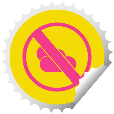 dairesel peeling etiket karikatür Hayır güneşli izin verilen işaret büyü 