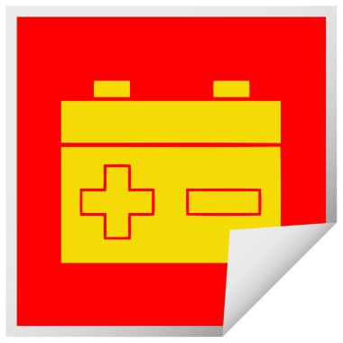 bir akü etiket karikatür peeling Meydanı