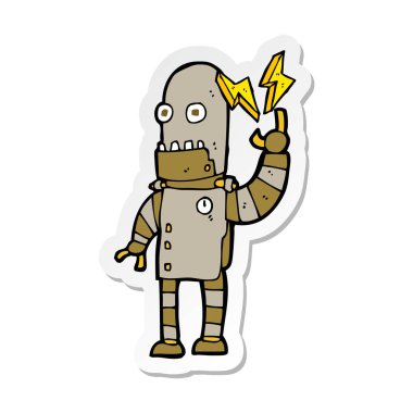 bir çizgi film eski robot Sticker