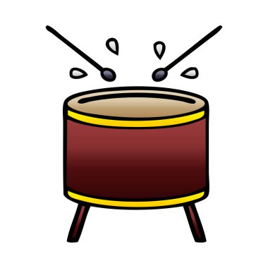 Degrade gölgeli karikatür davul