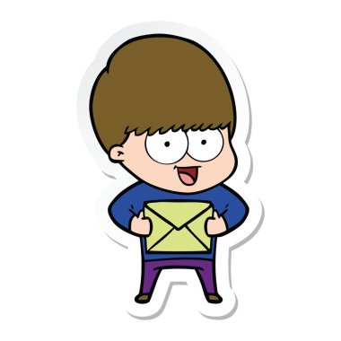 etiket hediye ile mutlu çizgi film çocuk